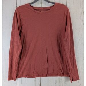 Sonoma Size Large Womens Red/Orange Long Sleeve Cotton Everyday‎ Top
